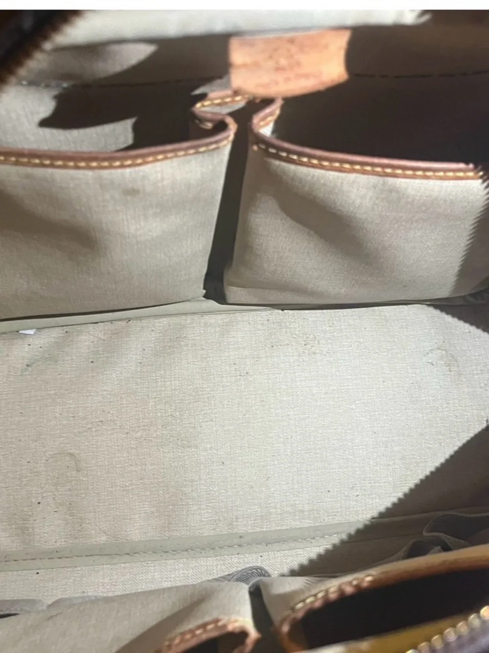 Louis Vuitton Brown Monogram Satchel with Black Fringe Handles